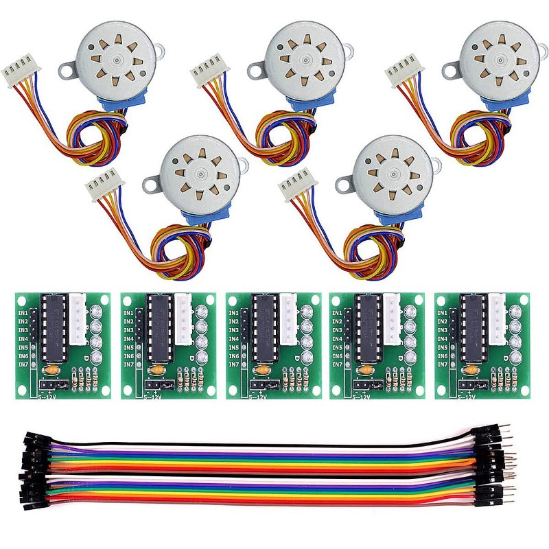 Stepper Motor 28Byj - Uln2003 28byj-48 5vステッピングモーター、arduinoに適したドライバーボード、テストモジュール、diyキット、5セット