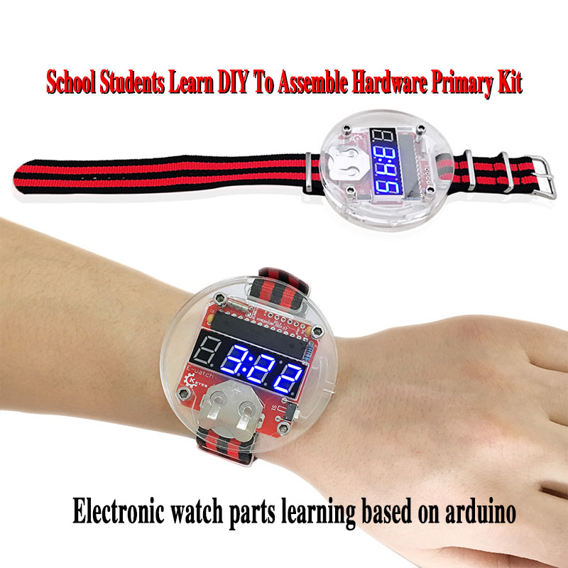 Learn Diy Electronics - 電子時計部品学習ハードウェアアセンブリをベースにしたシングルチップLEDキット時計大時間DIY