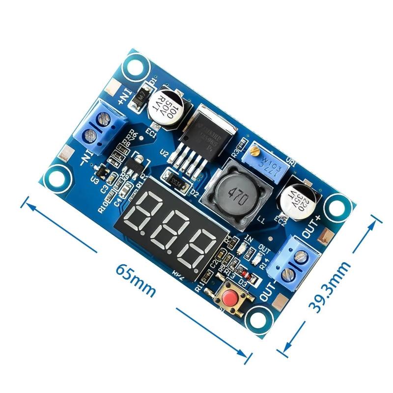 Useful Diy Electronics - LM2596電源モジュール ディスプレイ付き 3A 2.5-40V調整可能 DC-DCコンバーター 電子工作愛好家向けDIY用