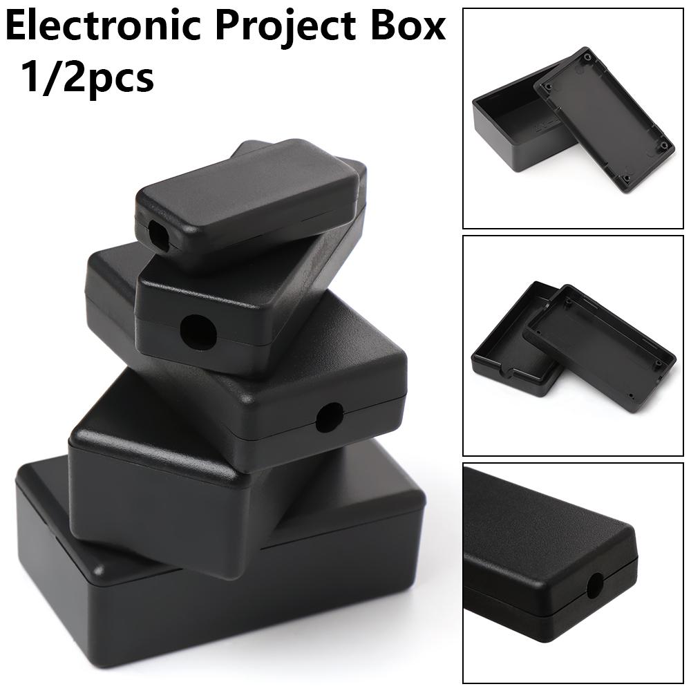 Diy Electronics Supplies - 防水ブラックプラスチック電子プロジェクトボックス、DIYハウジングインストルメントケース、電気用品、1個、2個