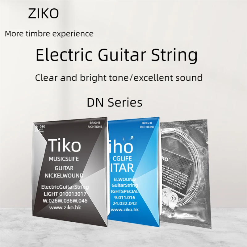 Diy Guitar Electronics - ZIKO エレキギター弦高炭素鋼六角合金ニッケルコア巻ギター弦パーツアクセサリー DN 009 010