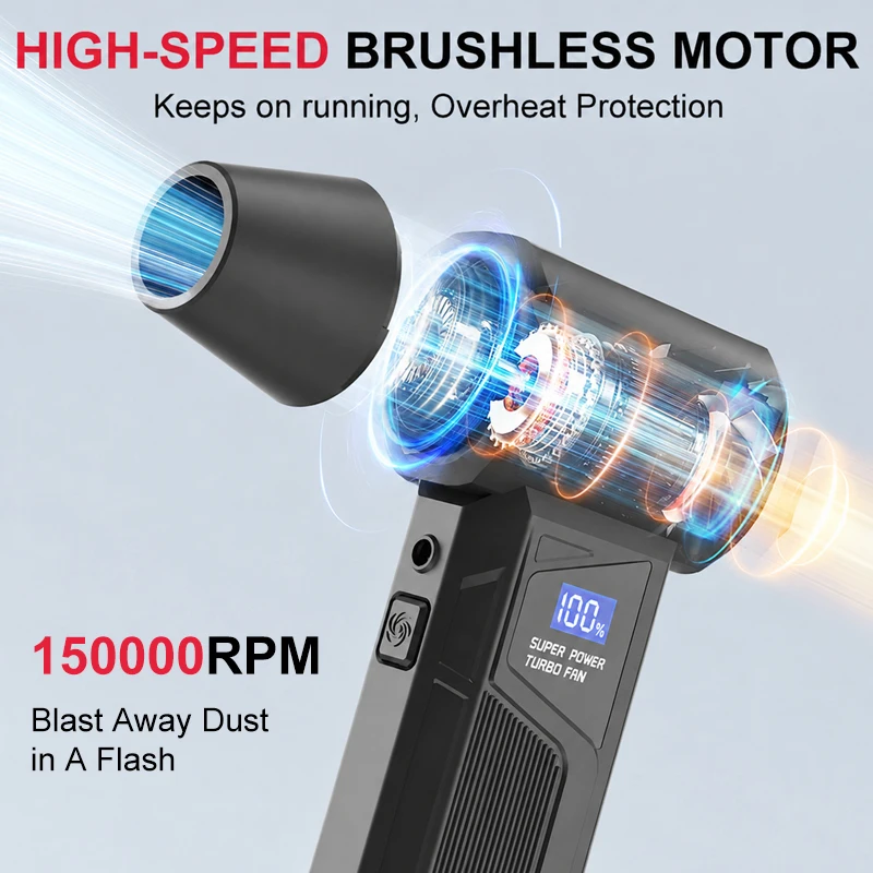 ミニ電動エアブロワー 150000RPM 高速ターボファン  - Diy Electronics Cleaner のレビューと価格