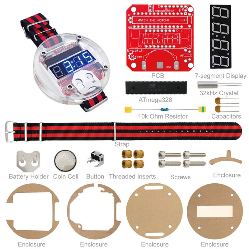 電子時計部品学習ハードウェアアセンブリをベースにしたシングル - Learn Diy Electronics のレビューと価格