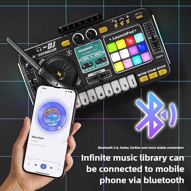 キッズ DJ コントローラー音楽おもちゃミキサーマイク LE - Diy Electronics Music のレビューと価格