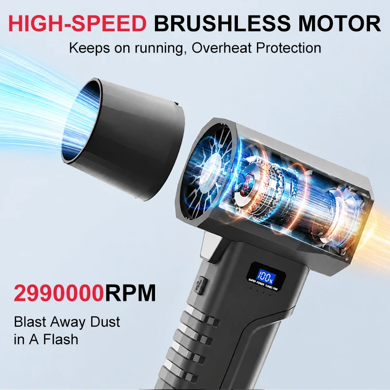 ターボファン 2990000RPM ポータブルエアブロワー  - Diy Electronics Cleaner のレビューと価格