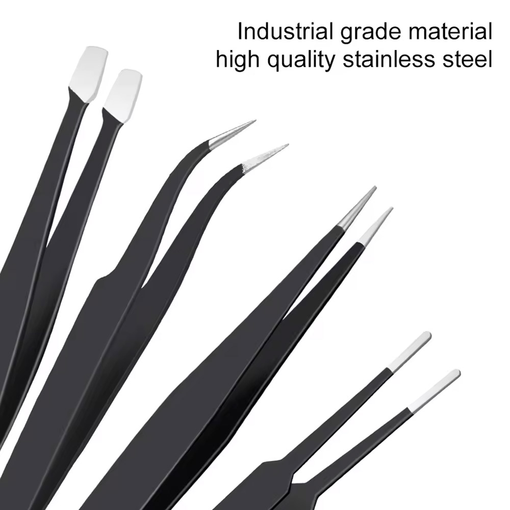 10 ピース/セット精密帯電防止湾曲 & ストレートピンセッ - Learn Diy Electronics のレビューと価格