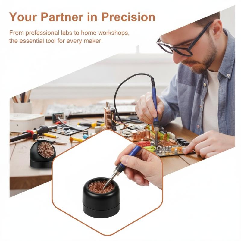 はんだごて先端クリーナーボール 防錆銅コイル 滑り止めホルダ - Diy Electronics Cleaner のレビューと価格