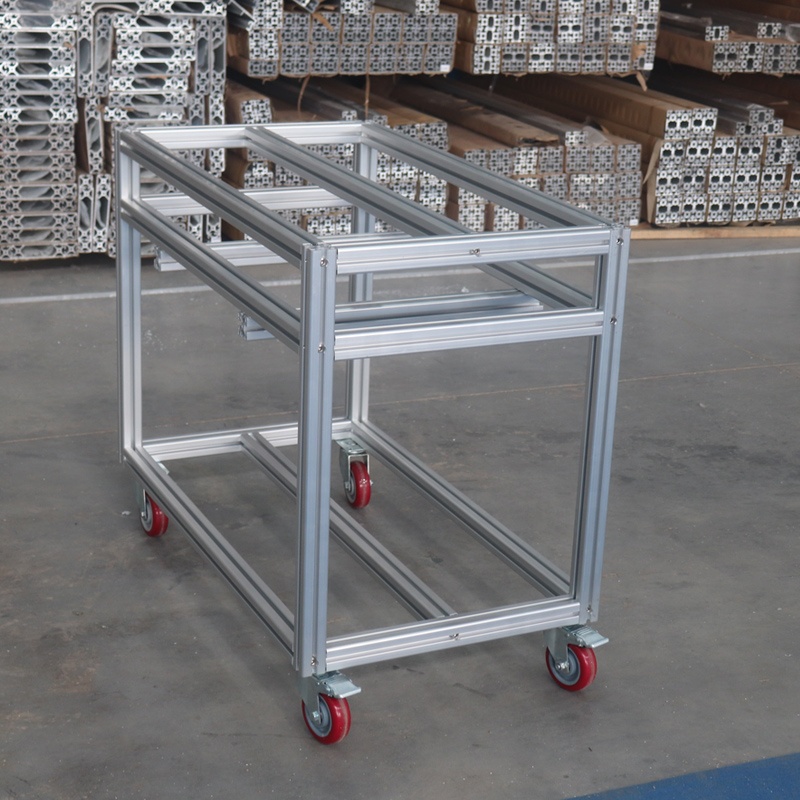 工業用アルミ製DIYトロリー、360度回転テーブルとラック付 - Diy Electronics Rack のレビューと価格