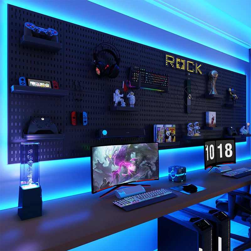 パンチなしの壁の穴,壁の板,書斎,リビングルーム,ゲームルー - Diy Electronics Rack のレビューと価格