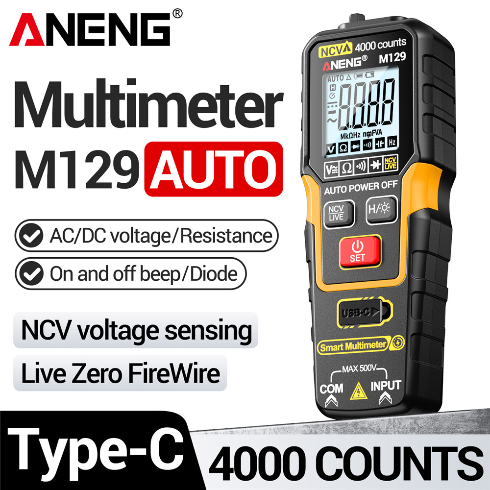 ANENG M129 デジタルマルチメーター 4000カウン - Useful Diy Electronics のレビューと価格